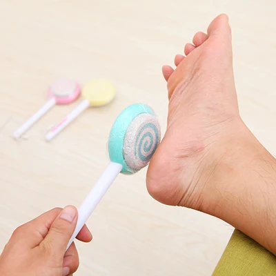pedicure set peeling and exfoliating calluses foot scrubbing brush stainless steel double sided foot care pedal stone 10 in 1 Feet Cleansing Massager Tools Cute Lollipop Sided Exfoliating Rub Brush Foot Stone Pedicure Tool Artifact Footbath Clean