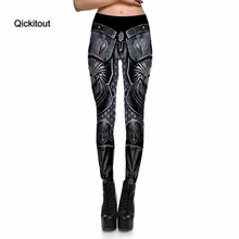 Qickitout Леггинсы Новое поступление женские стальные доспехи Aagle темные леггинсы с цифровой печатью брюки стрейч брюки размера плюс