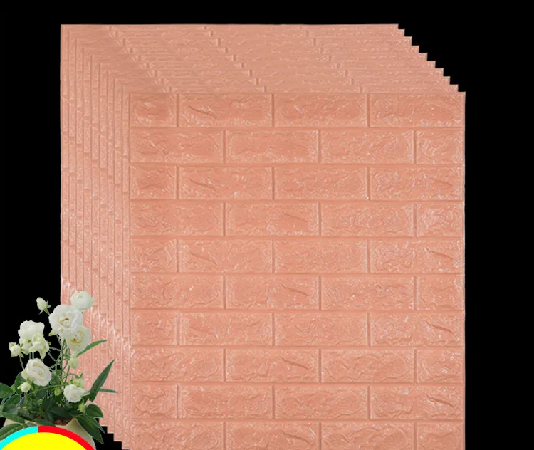 70cmx70cmx5pcs 3d кирпичный узор, пенопластовые наклейки на стену, для гостиной, детской комнаты, спальни, фон, водонепроницаемый, анти-столкновения, самоклеющиеся обои - Цвет: 70cmx70cmx5pcs