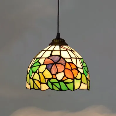 Цветная средиземноморская стильная лампа в марокканском стиле, витражный абажур, мозаичный светодиодный подвесной светильник для столовой, бар, светильник ing - Цвет абажура: see pic
