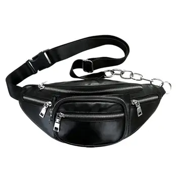 

Unisex Zipper Waist Pack Solid Crossbody Bags for Women PU Leather Shoulder Chest Bag Large Capacity Handbag Waist Pack Z70