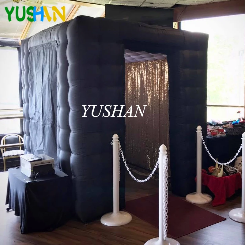 

2.25m High Quality Custom wedding party inflatable photo booth Black &White LED photo booth tent Wedding Backdrop Photo booth