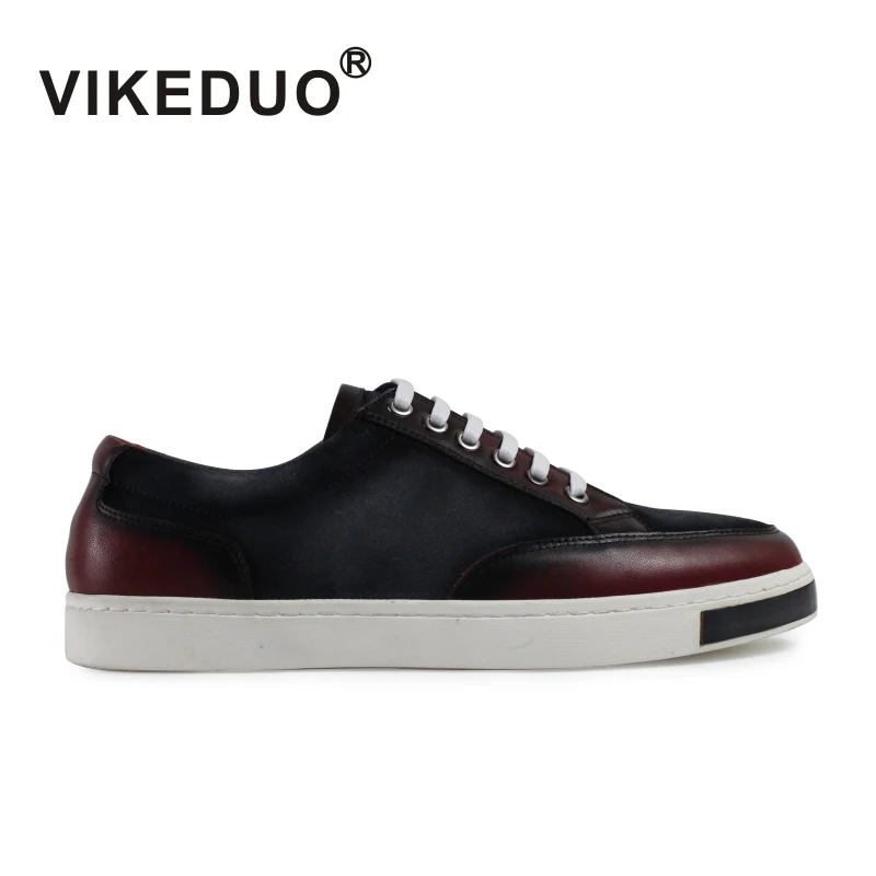

2019 Vikeduo Handmade Flat Men's Leisure Shoes Custom Comfortable Lace Up High Quality Fashion Casual Original Design Footwear