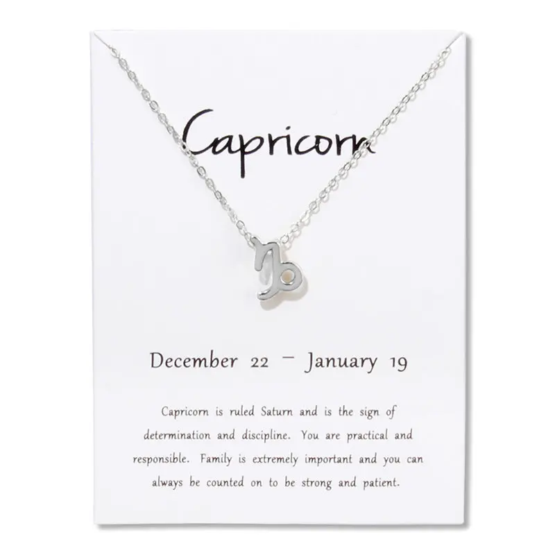 Простой Скорпион 12 Созвездие подвеска-открытка ожерелье s для женщин цепи зодиака ожерелье серебро День рождения ювелирные изделия подарки