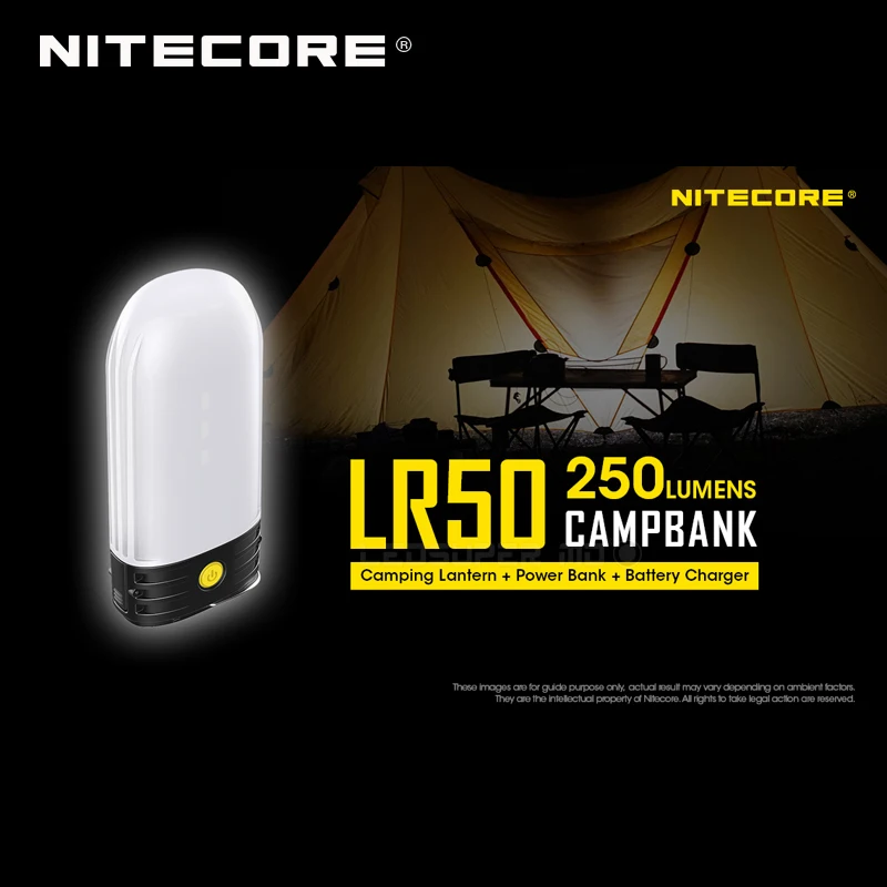 3 в 1 NITECORE LR50 Campbank как внешний аккумулятор+ походный фонарь+ зарядное устройство