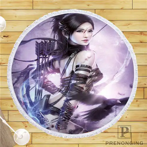 

Custom DIY Customized Microfiber Fabric victoria frances (1) Round Beach Blanket Towel Printed on Demand 150cm #19-01-28-3-27