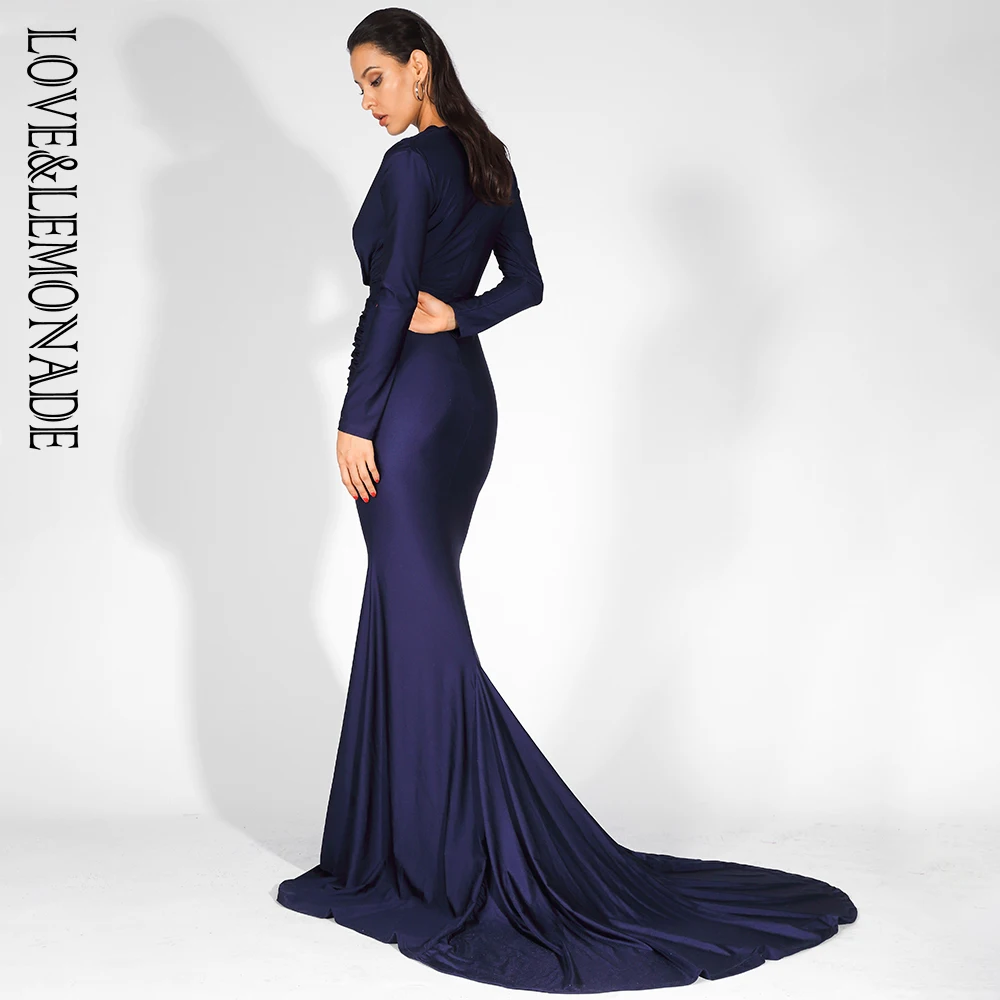 LOVE&LEMONADE  Sexy NAVY Deep V-Neck Slim Fit