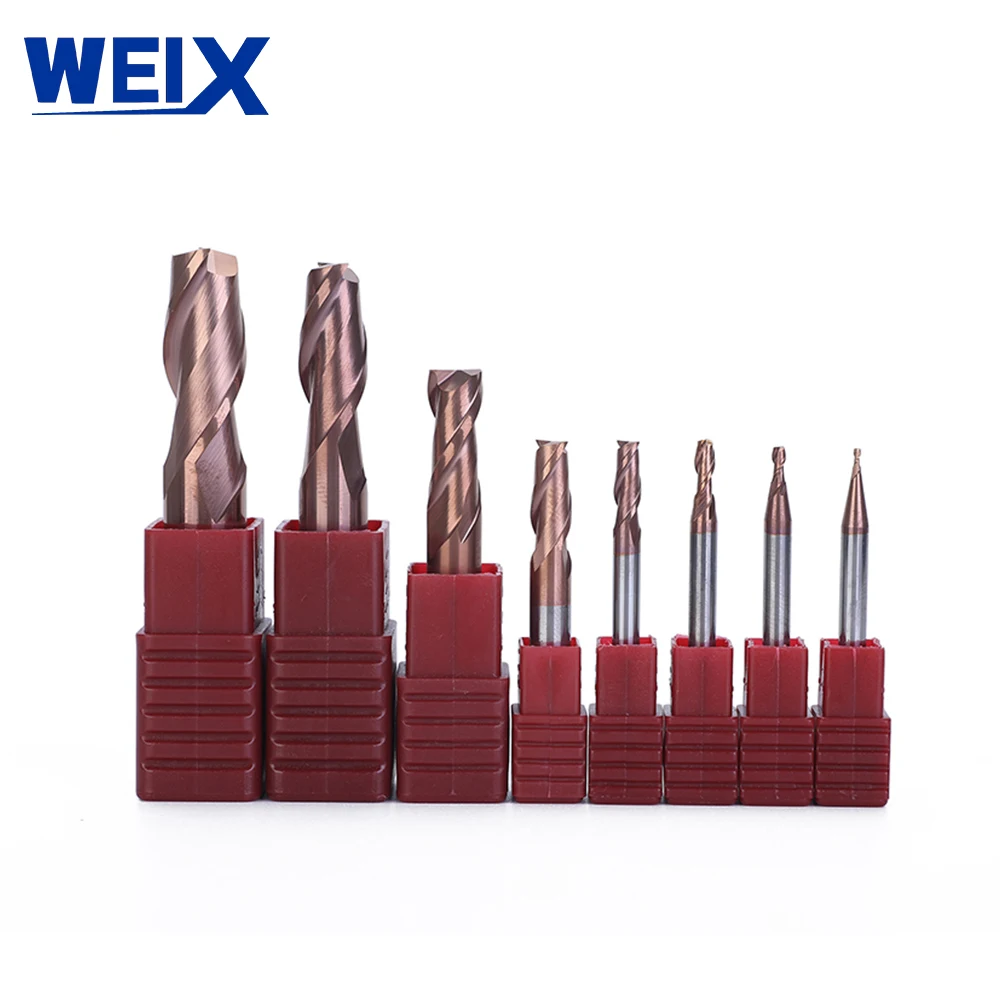 

WEIX Discount Price cnc tools HRC50 2 Flute 8mm 10mm 12mmCNC Alloy Carbide Milling Tungsten Steel Cutter End Mill