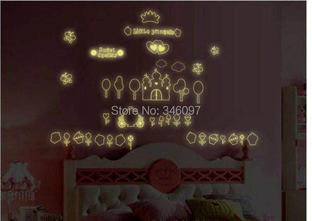 cake castle princess wallpaper for kids rooms black noctilucence mural decal decor wall sticker