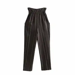 Популярные Новые повседневные брюки Qujing 48-8038 в европейском и американском стиле с принтом в полоску