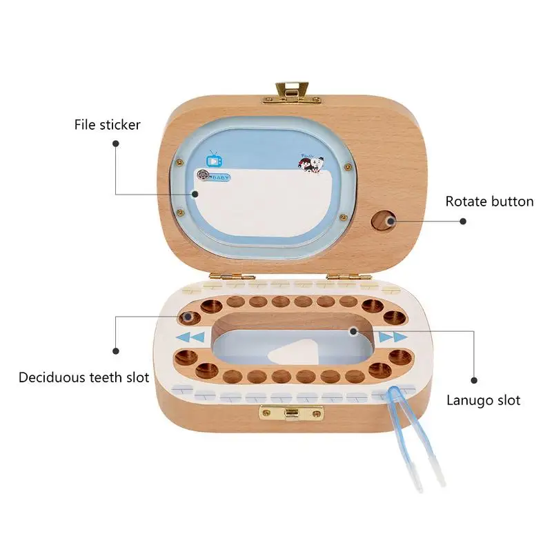 Для детских зубов коробка для хранения деревянная емкость для хранения вставной челюсти ТВ образный зуб Коробка для хранения зубов Keepsakes объявлений коллекционный подарок