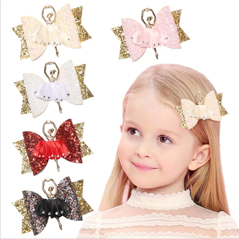 10 Pcs/lot Ballet Girl Hair Pins Glitter Hair Accessories Korean Bows