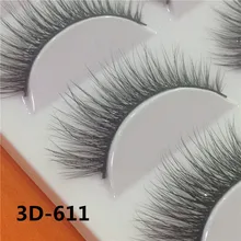 5 пар 3D ручной работы Поддельные ресницы натуральный длинный толстый Повседневный макияж толстый крест тушь для ресниц