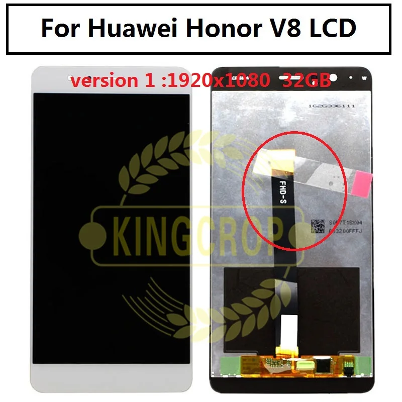 

for Huawei Honor V8 LCD Display Touch Screen Test Good Digitizer Assembly Replacement For Huawei Honor V8 mobile phone