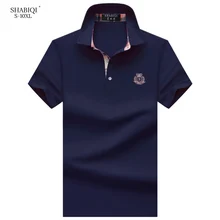 SHABIQI брендовая мужская одежда,, рубашка поло, мужская рубашка, мужская мода, короткий рукав, рубашки, дышащие, размера плюс, хорошее качество, поло