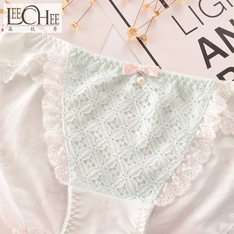 

New Japanese day simple cotton women's underwear bow sweet girl large size underwear comfortable shorts JF3013