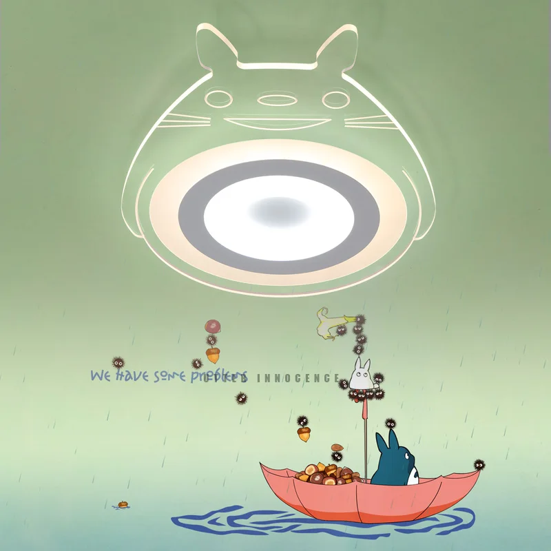 Простые современные детские светодиодные потолочные светильники Totoro с плафоном