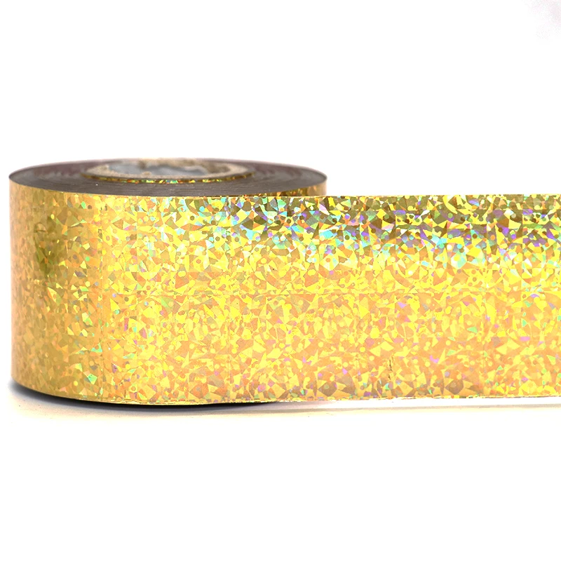1 рулон голографическая ногтей фольги 120 м * 4 см Лазерная золото Кошачий глаз Гвозди Книги по искусству передачи Наклейки клей лаки для