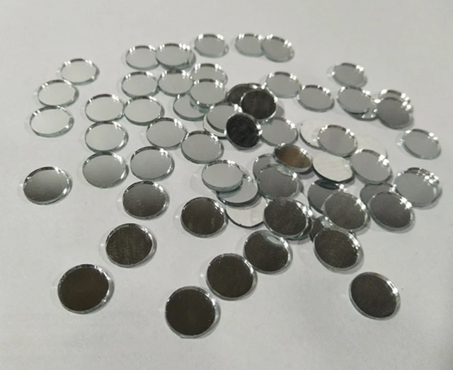 Small Round Acrylic MIRRORS STICKERS 3cm Silver Dots Mosaic crafts QTY 25