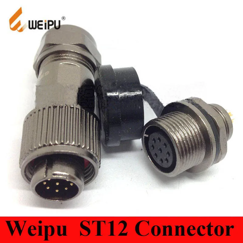 

Original Weipu Connector ST12 IP67 Connector 2 3 4 5 6 7 9 Pin Cable Connector Plug Rear Mount Socket ST1210/P* & ST1212/S*
