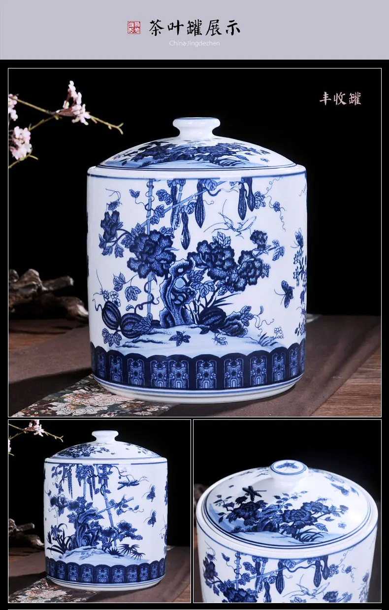 Chinese Jingdezhen temple jar vase ceramic porcelain ginger jar wedding gift antique jar pot blue and white (10)