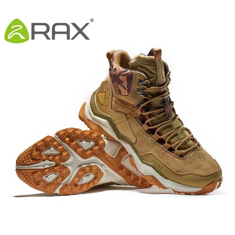 RAX для мужчин треккинговые ботинки средней высоты непромокаемые уличные кроссовки мужские кожаные треккинговые ботинки Trail Кемпинг Альпинизм охотничьи кроссовки женские