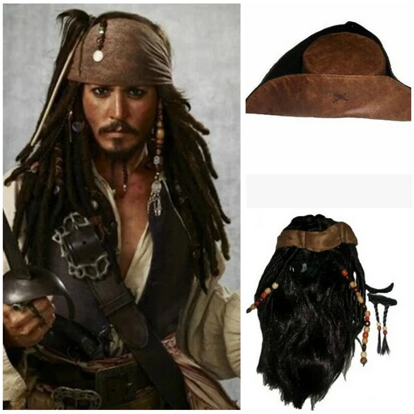 Cosplaydiy Film Fluch der Karibik Captain Jack Sparrow Cosplay Headwear