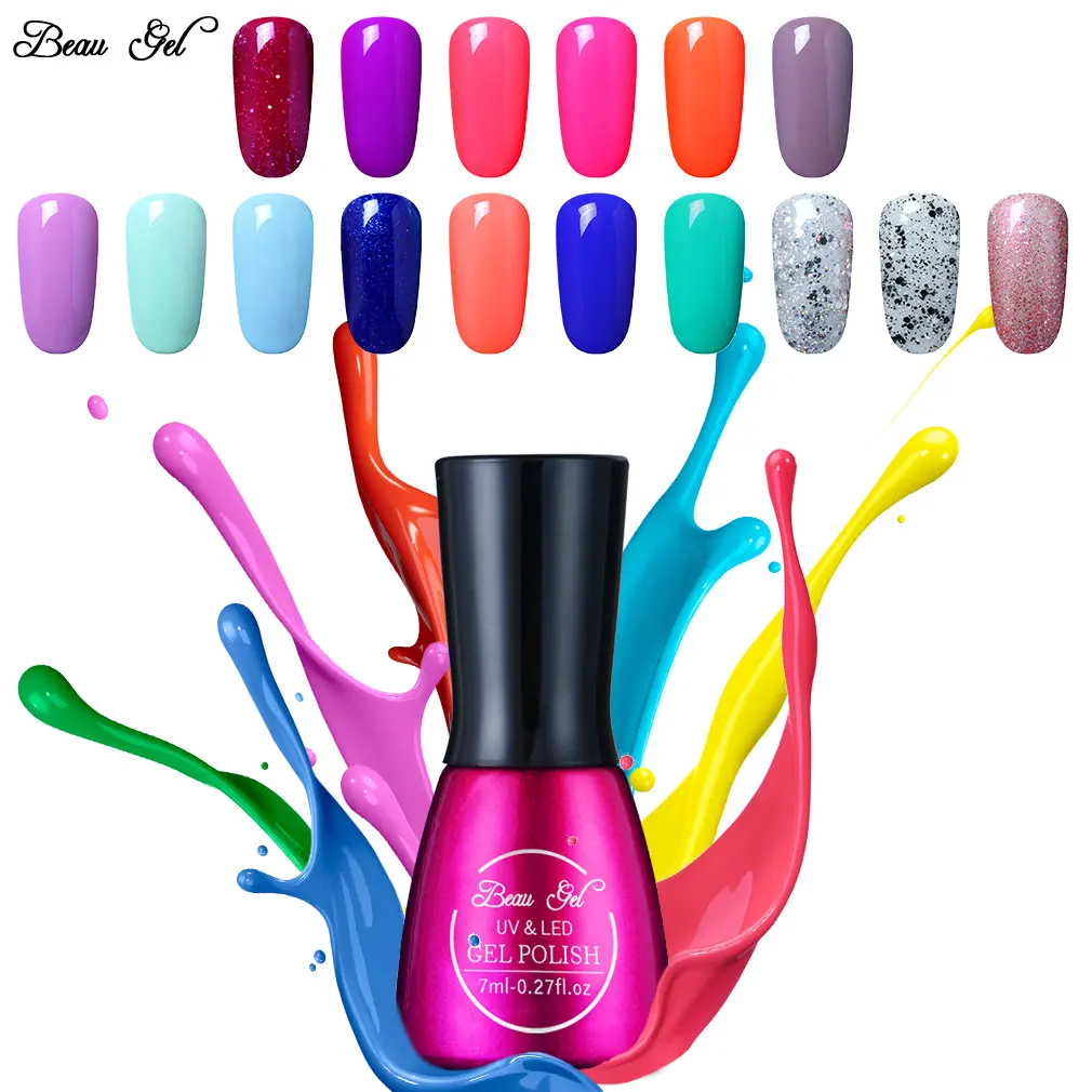 

Beau Gel 7ml Gel Polish Nail Art For Manicure Vernis Semi Permanent Hybrid Gel Varnish Nail Gel Polish Gellak Top Base Lacquer