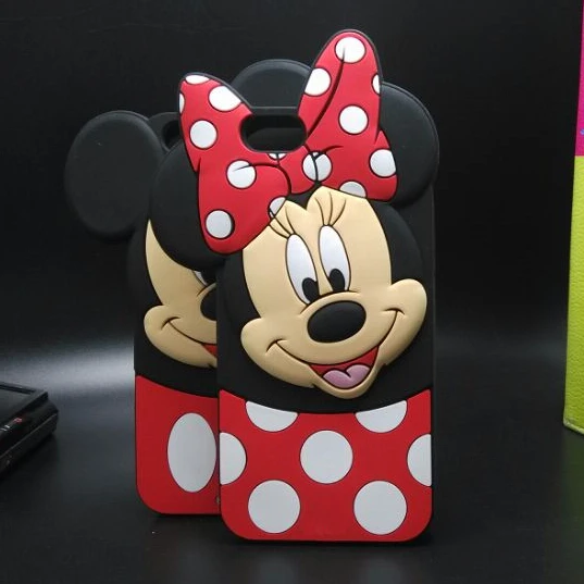 3D милый мультфильм улыбающееся микки минни силиконовый чехол для iPhone 5 6 плюс 4.7 5.5