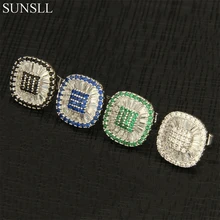 SUNSLL медные серебряные булавки разноцветный кубический цирконий серьги гвоздики женские вечерние ювелирные изделия Cobre CZ Brincos