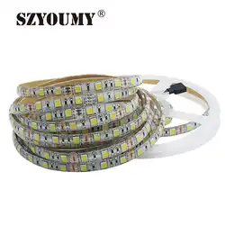 Szyoumy SMD 5050 Светодиодная лента Водонепроницаемая 5 м 300 светодиодный DC 12 V CCT белый теплый белый светодиод гибкие полосы 100 метров