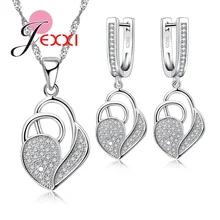 Ювелирные изделия из кристаллов, украшенных бриллиантами австрийским кристаллом капелькой слезинкой, подвески, Ожерелье, Серьги Комплекты 925 Серебряный аксессуар