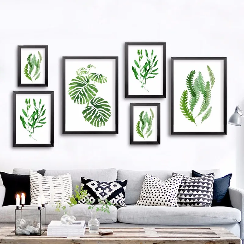 

HOT Modern Green Plants Canvas Oil Painting Cuadros Posters and Prints Wall Art Painting by Numbers Pictures Home Decor No Frame