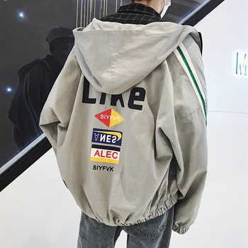

2019 Spring Korean Men's Trend Wild Loose Japanese Tooling Version Of The Hooded Couple Fresh Student Casual Jacket