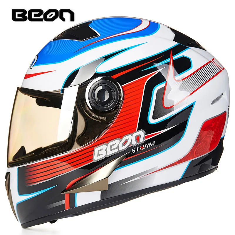 BEON мотоциклетный шлем полное лицо шлем Casco Moto Capacete мотокросс шлем мото Винтаж Гонки езда 500 - Цвет: 6