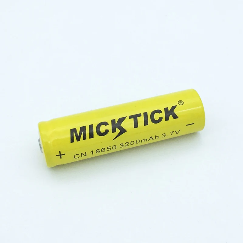 1 шт. 18650 3200 мАч 3,7 В (не AA) MICKTICK Батарея batteria литиевых батарей литий-ионный Перезаряжаемые большой Ёмкость фонарик светодио дный