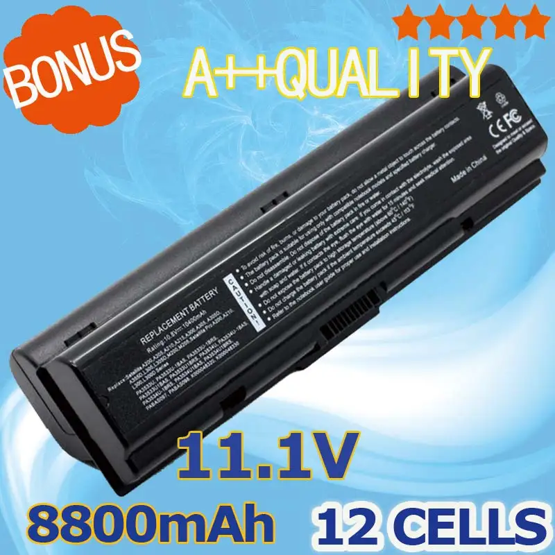

12cells Battery For Toshiba Satellite L200 L203 L500 L505 L555 M205 M207 M211 M216 M212 Pro A210 L300D L450 A200 L300 L550