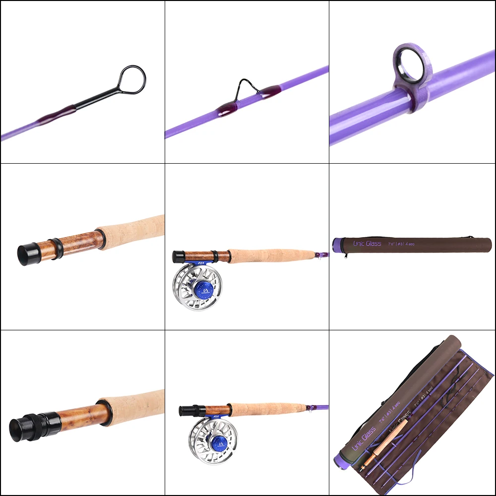Fibra de Vidro Vara de Pesca Rápida de Vidro Haste da Mosca com Cordura Maximumcatch Maxcatch Unic 4 5wt Voar 7 8 8.6ft Ação Carbono Cor 3 - 12 Maximumcatch maxcatch unic fibra de vidro 3