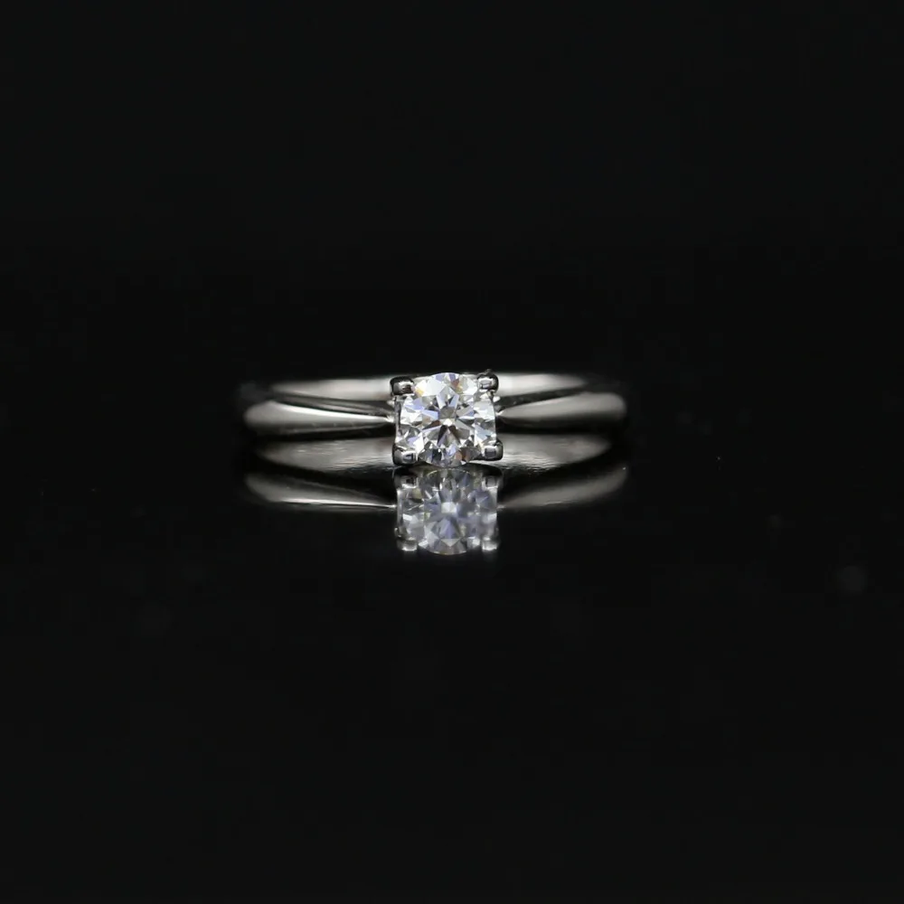 

LASAMERO 0.302CT FG/SI Round Cut Love Modern Natural Diamond Ring For Women 18k White Gold Certified Engagement Wedding Ring