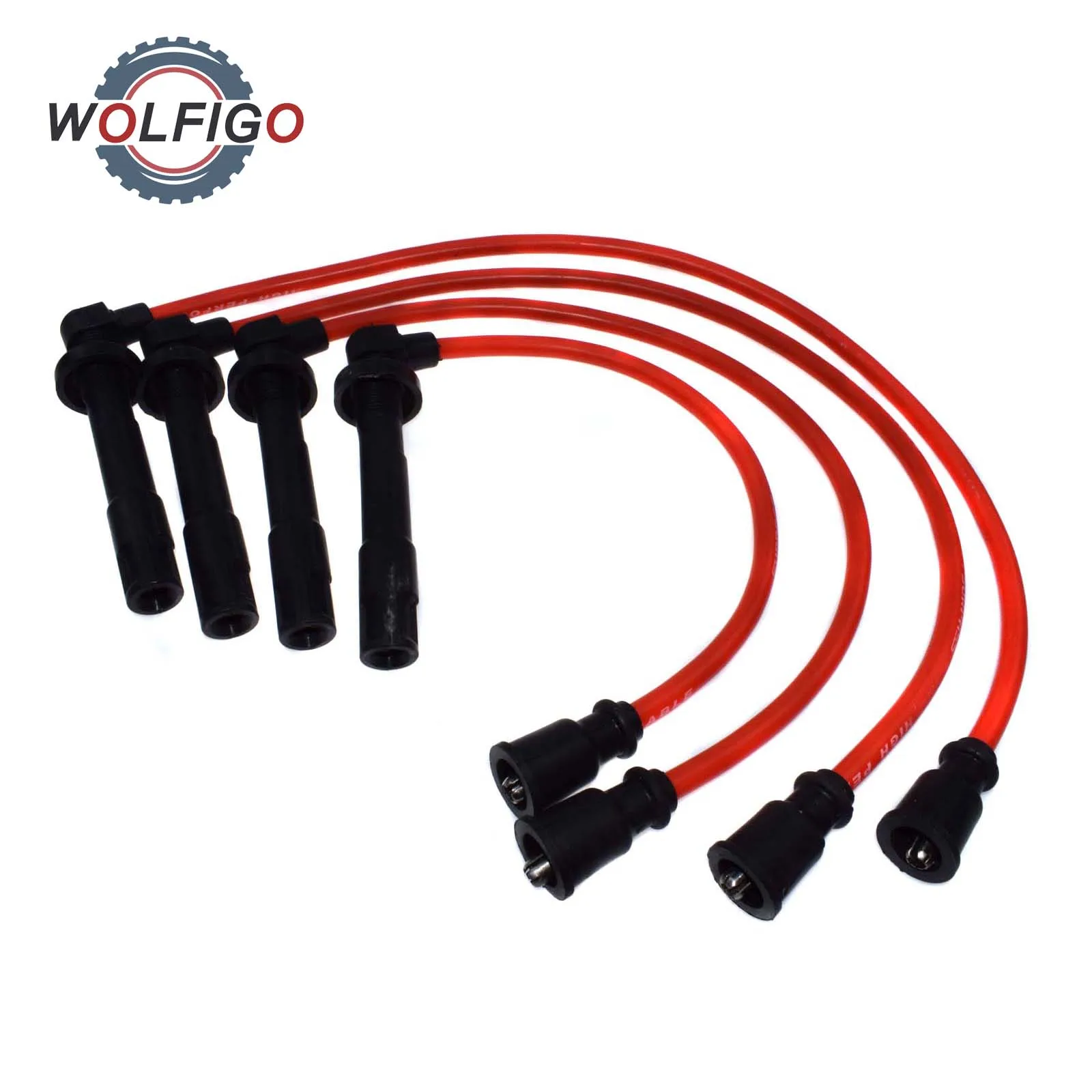

WOLFIGO 4 Pcs Spark Plug Wires Silicone for Dodge Hyundai Elantra Sonata Kia Optima Mitsubishi Galant Mirage Plymouth 4G61 4G64