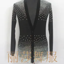 Настройка Национальный Стандартный танец Для мужчин Топ Костюмы для латиноамериканских танцев Одежда со стразами