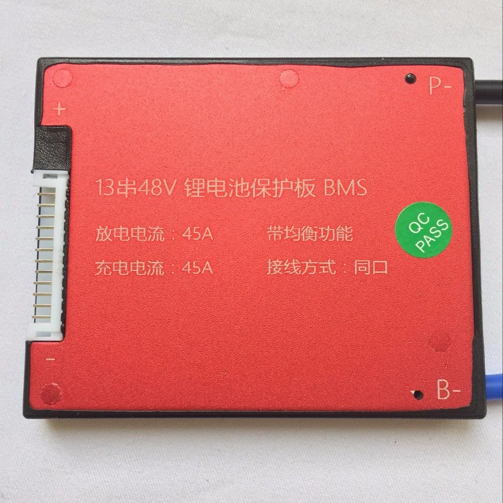 Водостойкая литиевая батарея lipo 13 s В 48 V 45A bms pcb pcm для электромобилей|Комплекты