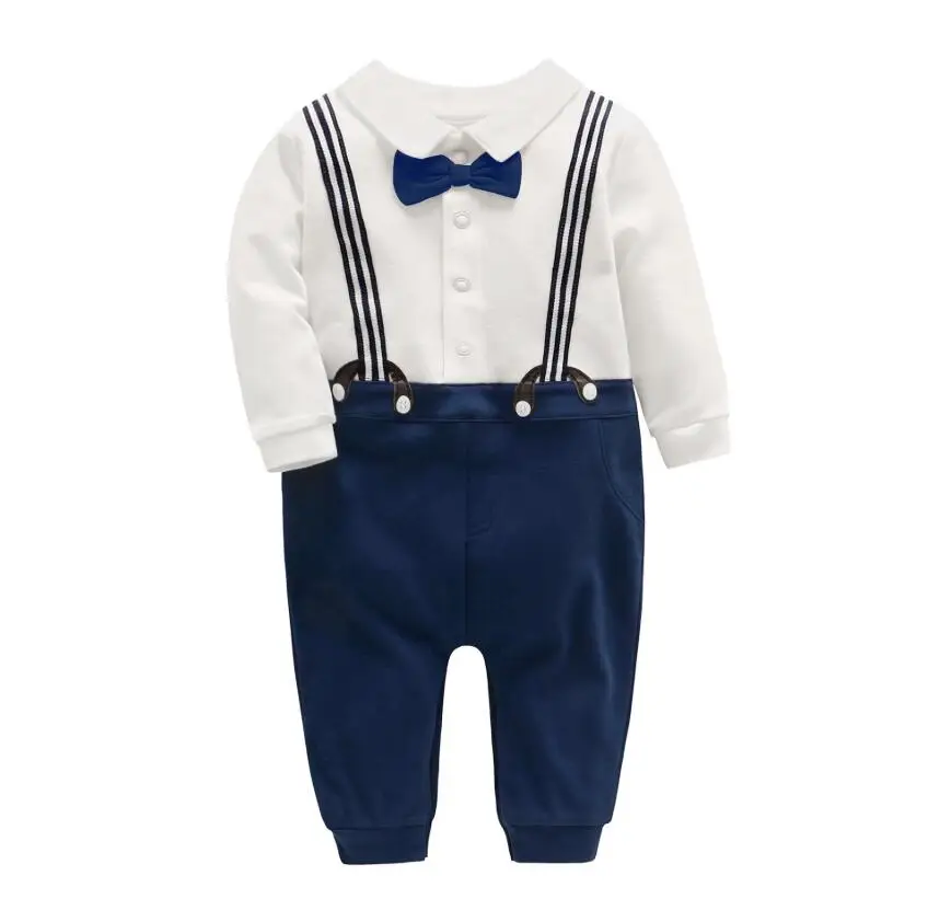 

High quality baby boys wedding party tuxedo suit 0-18 months baby bodysuit gentleman baby gift for birthday baby shower