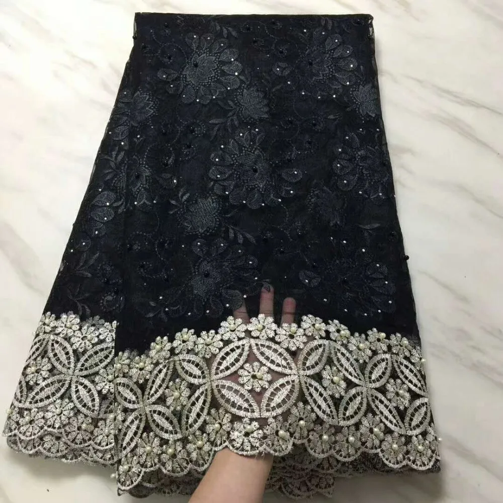 

High Quality Nigerian Lace Fabrics With Nigerian African French Net Lace Fabric Embroidered Tulle Mesh Lace Fabric