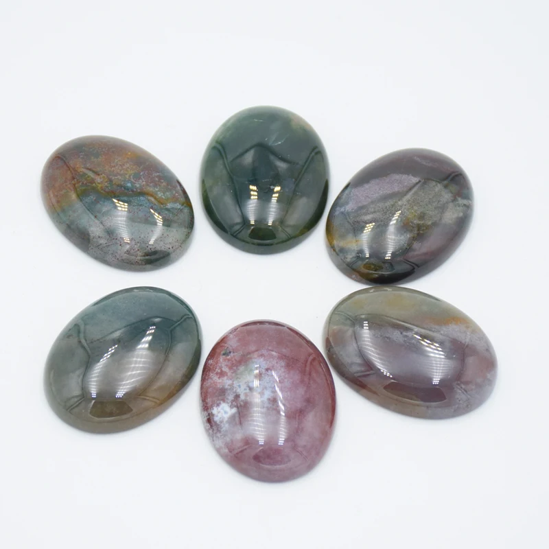 

Natural Oval Loose Stone No Drill Hole Green Indian Agates Onyx CAB Cabochon Beads for Women Men Jewelry Making DIY Handcrafted