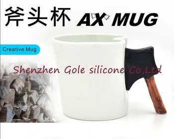 

48pcs/lot Guaranteed 100% Funny ax Cup Creative ceramic mug cup Coffee mug creative cups with Ax handgrip gift cup