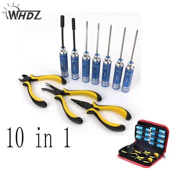 

Tool set 10in 1 RC Tools Kits Box Set Screwdriver Pliers Hex Repair for Helicopter Multirotors