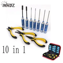 Tool set 10in 1 RC Tools Kits Box Set Screwdriver Pliers Hex Repair for Helicopter Multirotors