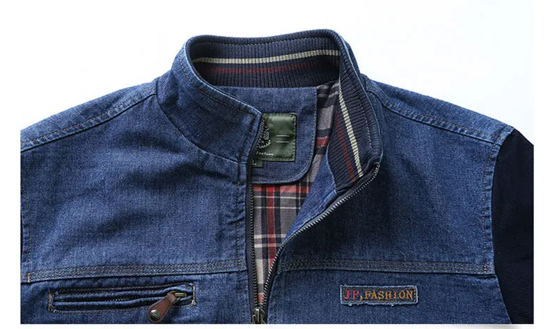 M~ 4XL весенне-осенняя джинсовая куртка в стиле пэчворк, мужская куртка, военный синий Бомбер, Повседневная Новая брендовая одежда, верхняя одежда