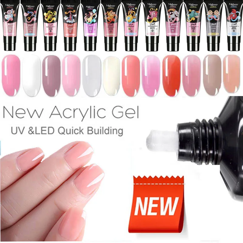 

15ml Nail Builder Gel Polish Varnish For Nail Extension UV Gel LED Nail Acrylic Poly Gel Manicure Tool 9 Colors